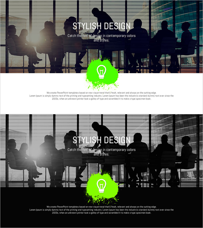 페인트 스플래쉬 템플릿 슬라이드 – 감각적인 비즈니스 프레젠테이션