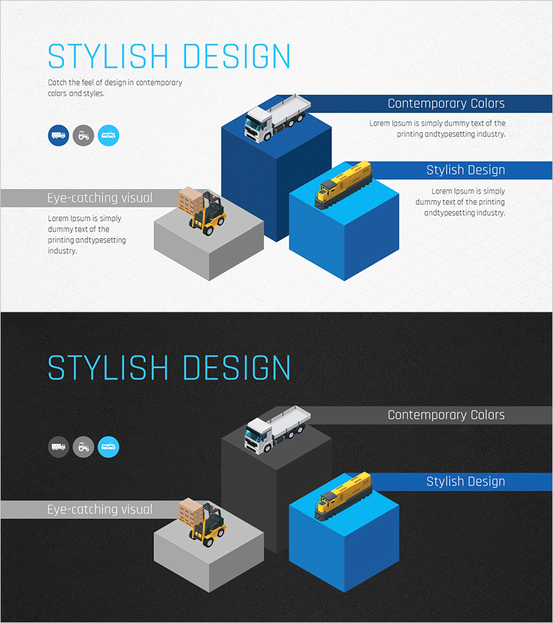 물류 산업 상품 및 서비스 개요 - 크리에이티브 및 효율성 강조