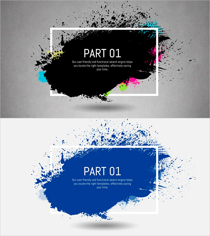 페인트 스플래쉬 템플릿 간지 - 세련된 디자인