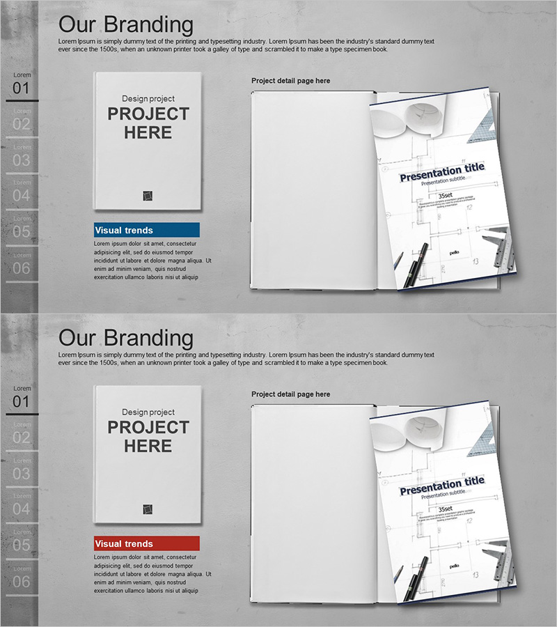 브랜딩 프로젝트 목업 PPT 슬라이드 – 전문성과 창의력을 강조