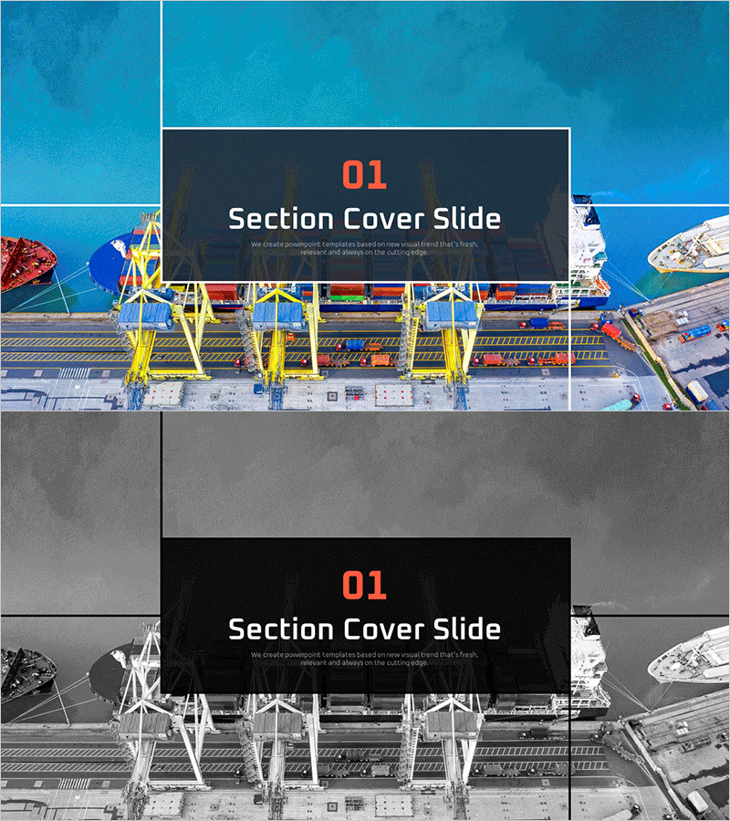수출 사업 템플릿 간지 – 현장 중심의 커버 디자인