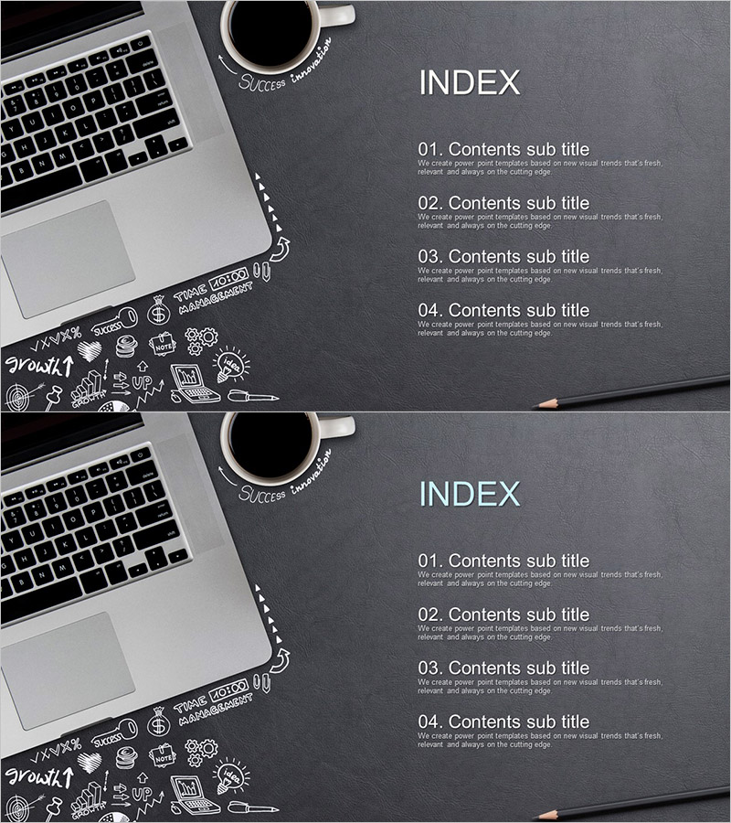 사무용품 테마 템플릿 목차 - 직관적인 디자인