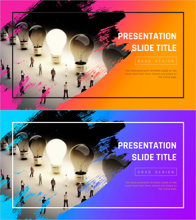 그라데이션으로 표현한 운영계획 템플릿 – 혁신과 전략