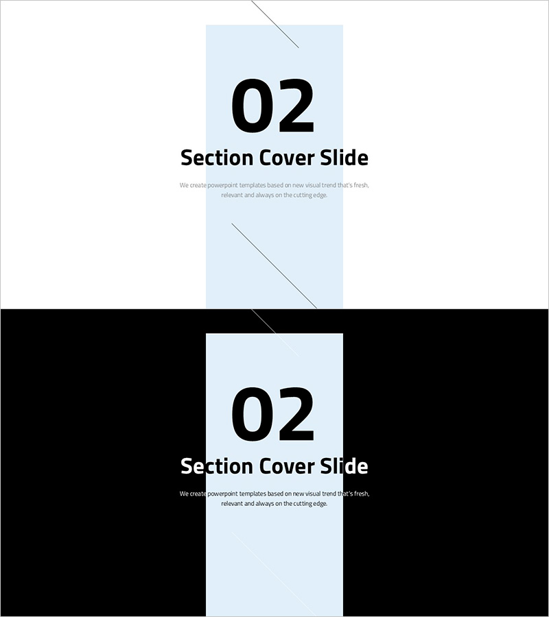 미니멀 디자인의 와이드 PPT 간지 – 트렌드 소개