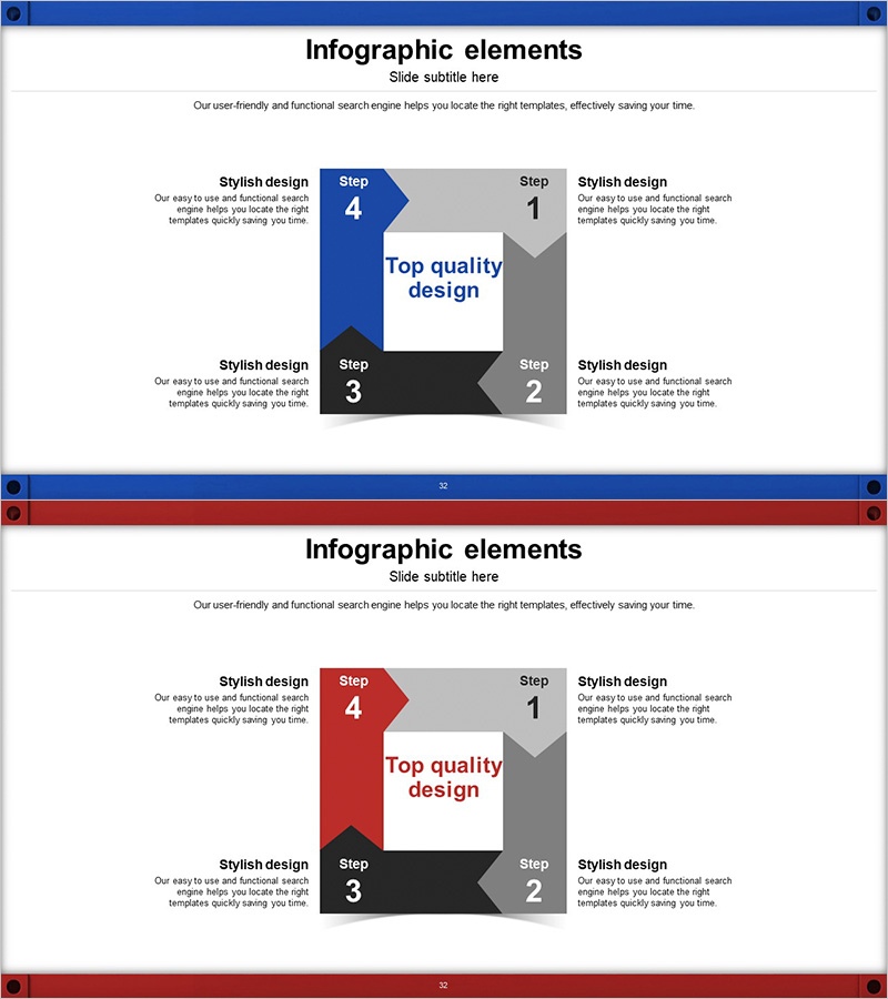 4단계 순환형 인포그래픽 슬라이드 – 효과적인 과정 시각화