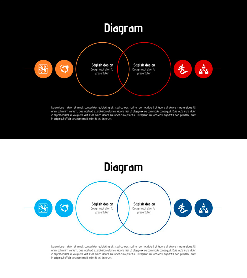 분석과 전략을 위한 중첩 다이어그램 – 비즈니스 통찰력