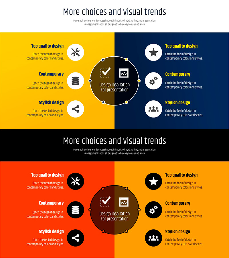 타이포 그라피 와이드 템플릿 다이어그램2 – 사업 영역 시각화