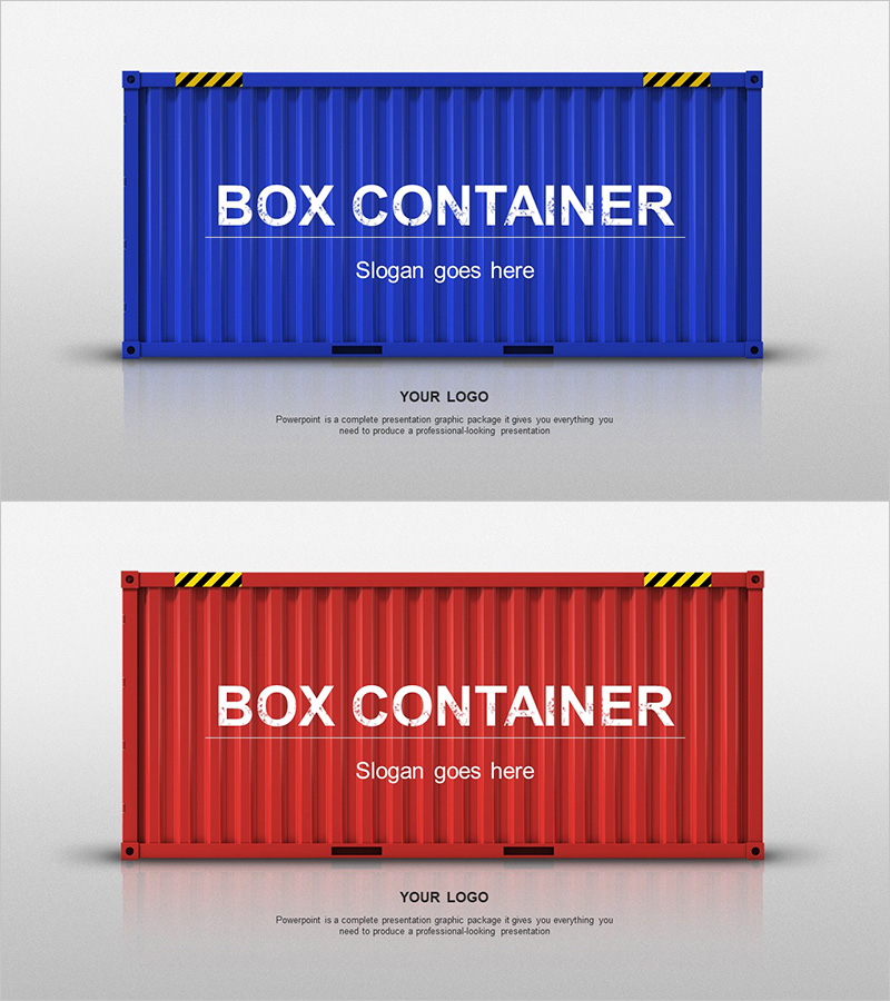 박스 컨테이너 슬라이드 템플릿 표지 – 창의적 접근