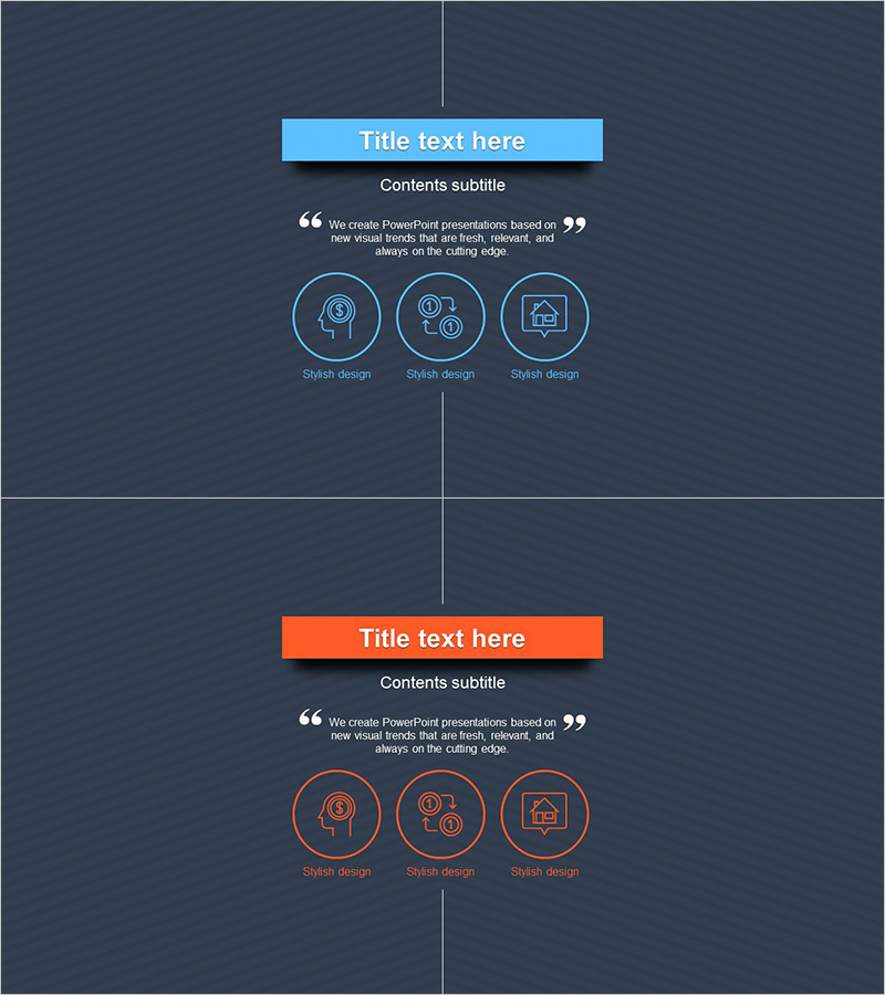 기업 핵심 가치와 비전을 담은 다이어그램 슬라이드