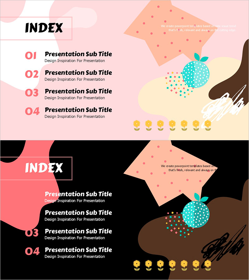 봄 파스텔 와이드 PPT 템플릿 목차