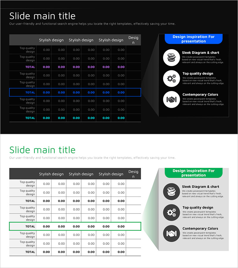 무한 에너지 와이드 PPT 테이블 분석 – 재무 계획의 핵심