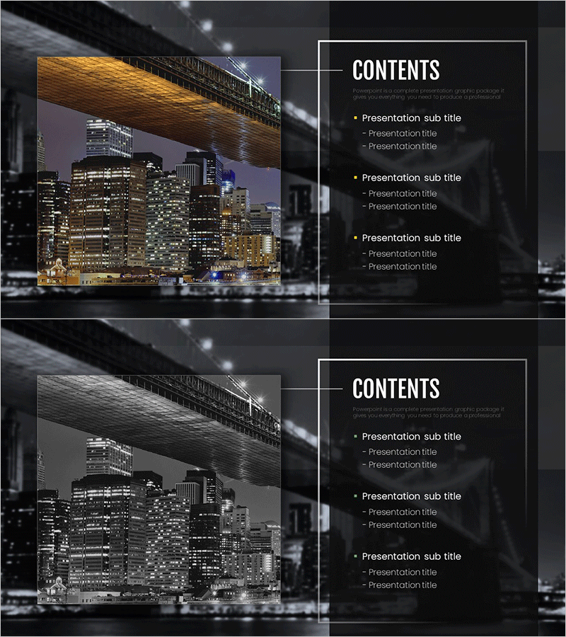 모던시티 테마 템플릿 목차