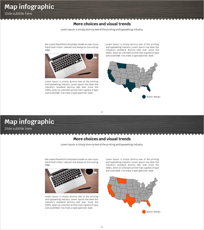 미국 목표지역 사업 배경 슬라이드 템플릿 – 전략과 비전