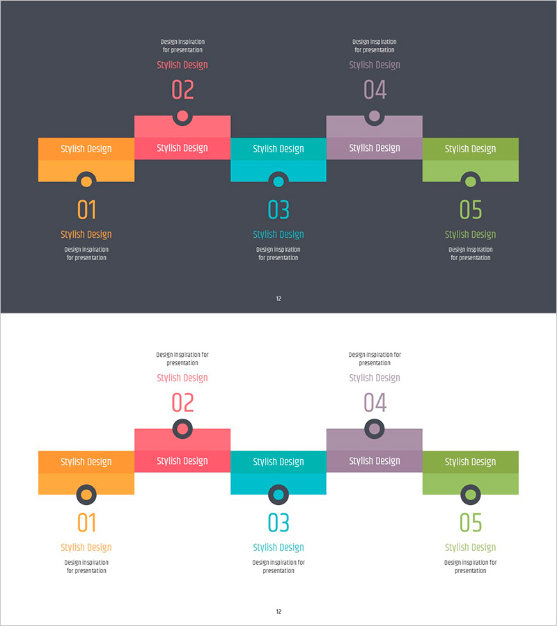 심플 피피티 와이드 템플릿 프로세스 – 사업 추진 전략의 직관적 표현