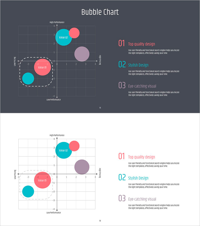 심플 PPT 와이드 템플릿 포지셔닝 맵