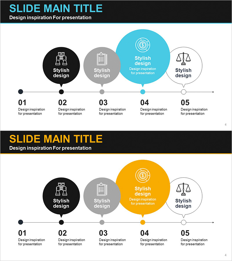 일정계획 말풍선 다이어그램 – 사업추진 전략 및 연결 구성