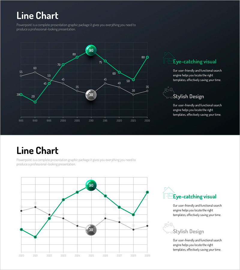 인포그래픽 디자인 와이드 템플릿 꺾은선 그래프