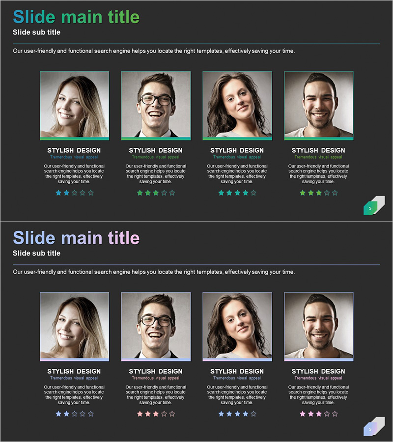 핵심 인력 평가 다이어그램 슬라이드 – 맨파워를 강조