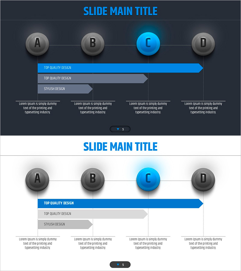 4색 인포그래픽 템플릿 흐름 선형 다이어그램 – 사업 추진 전략