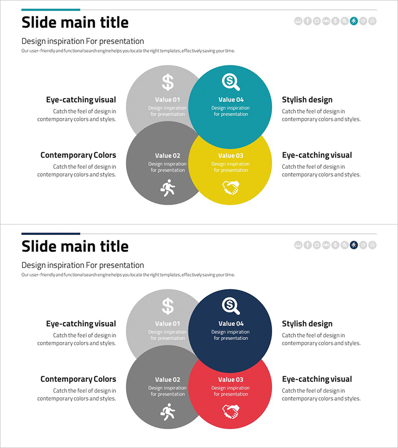 비즈니스 중첩 원형 다이어그램 – 클러스터 및 사업소개