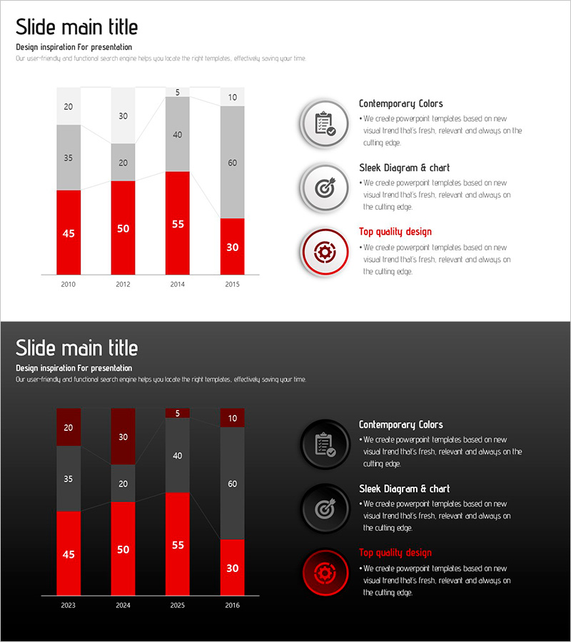 종이접기 템플릿 비전 세로막대 그래프 – 전략적 사업 추진