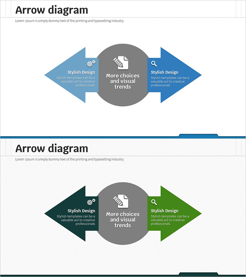 비즈니스 전략 방안 슬라이드 – 다방향 흐름 설계