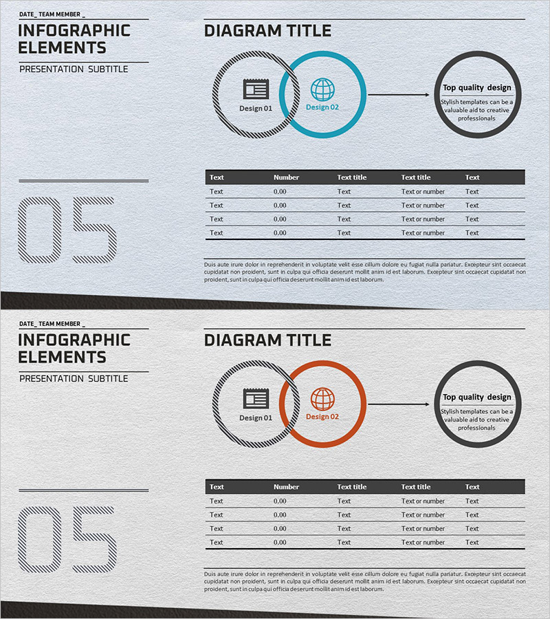 마케팅 전략 및 테이블 표 – 정보 시각화를 위한 클러스터 디자인