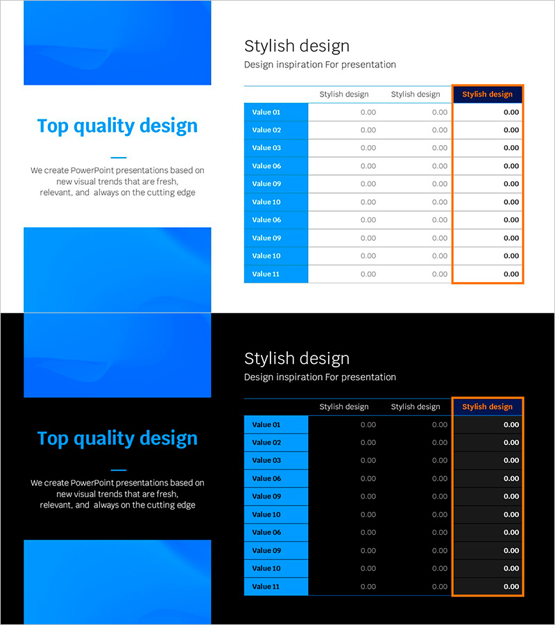 블루라인 와이드 템플릿 테이블2 – 재무 계획을 위한 스타일리시한 디자인