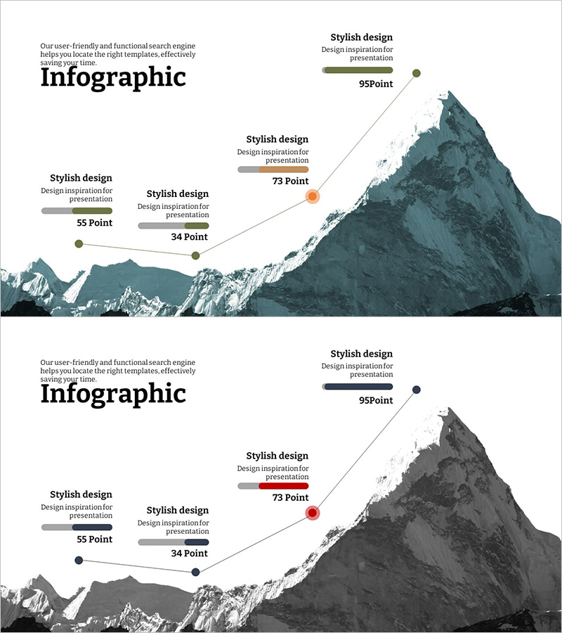 Snow Mountain Theme Broken Line Graph – Market Status Analysis