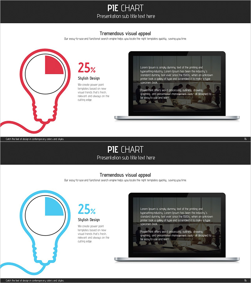 전구 다이어그램 그래프 – 사업 비전과 전략 표현
