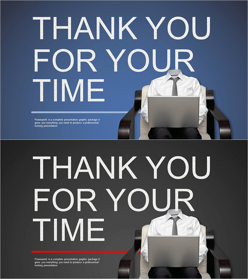 비즈니스맨 템플릿 엔딩 표지 – 감사의 표시