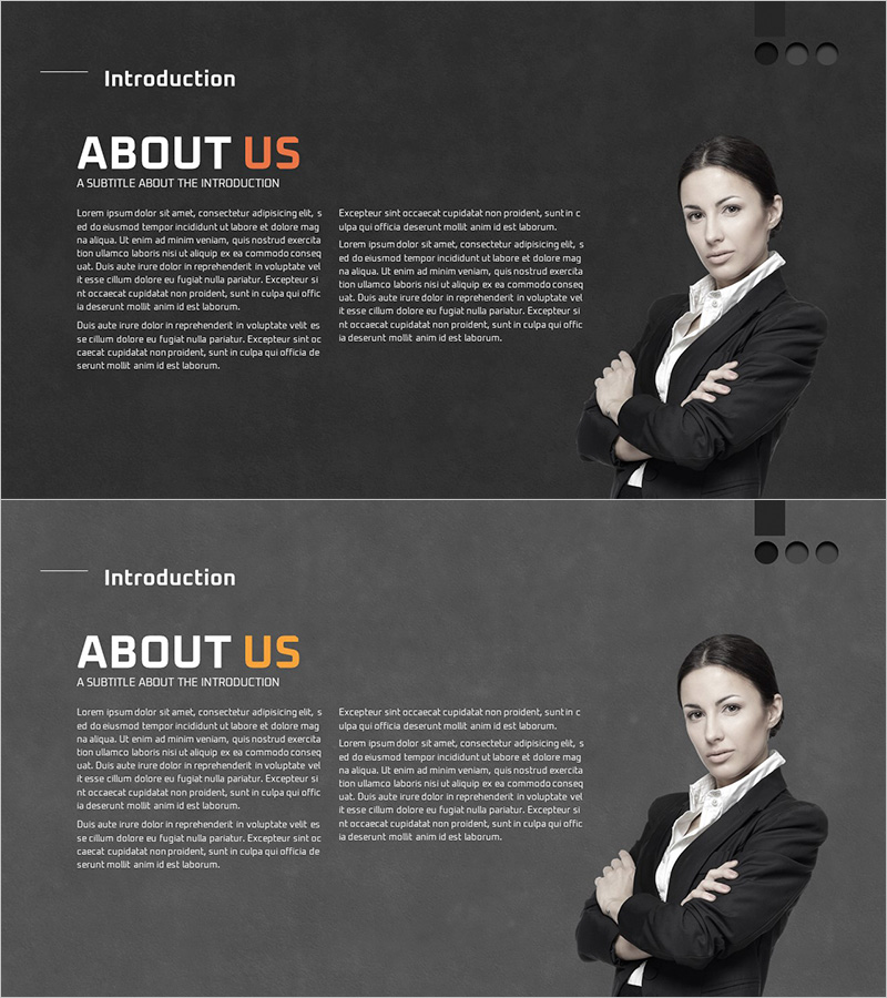 대표자 및 회사 소개 – 신뢰와 전문성을 강조한 슬라이드