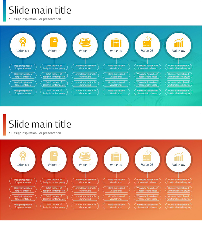 프레젠테이션 디자인 영감을 주는 슬라이드 템플릿