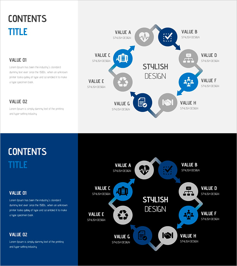 수자원 활용 프레젠테이션 템플릿 - 순환 다이어그램