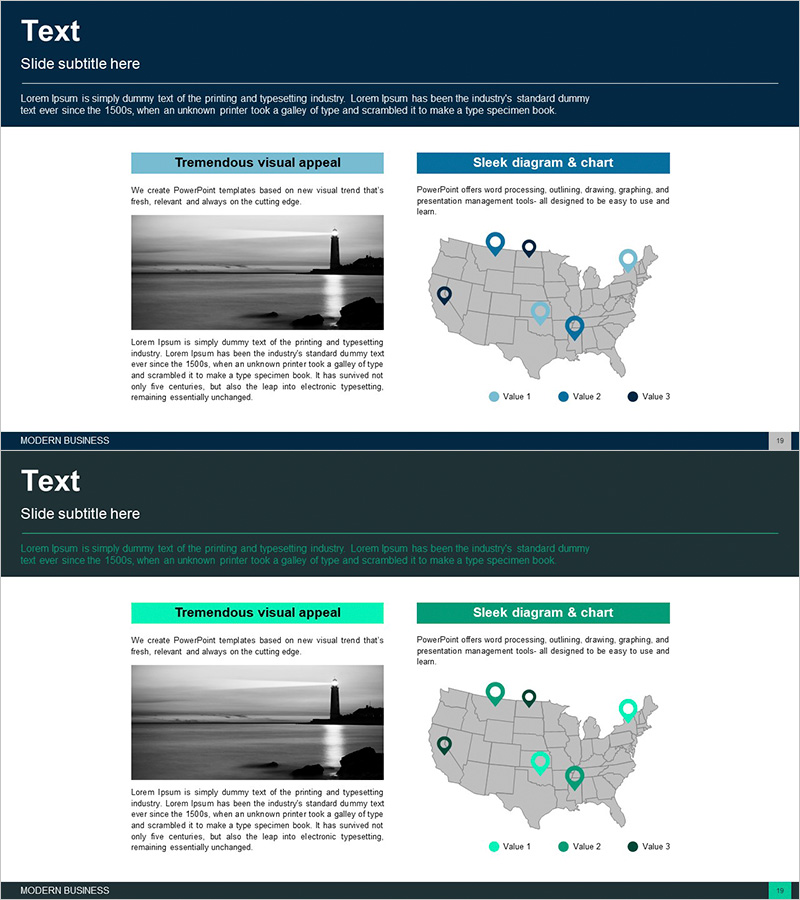 미국 지역 타겟 분석을 위한 프레젠테이션 템플릿