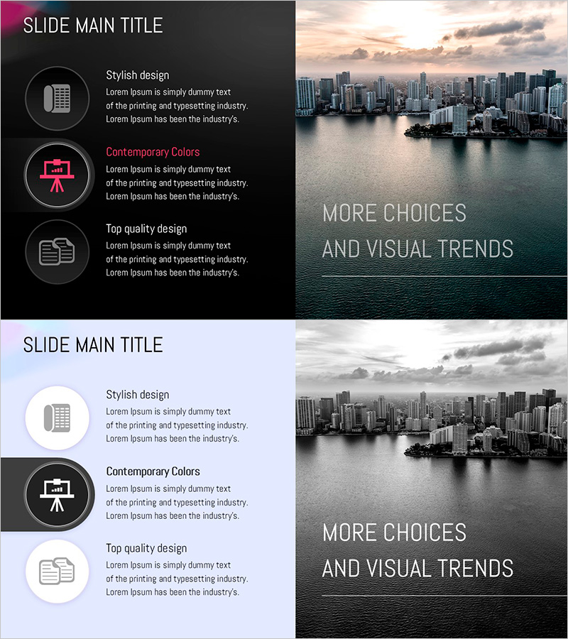 원형 그라데이션 와이드 템플릿 아이콘&텍스트