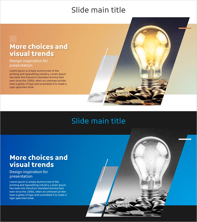 도트패턴으로 구성된 와이드 파워포인트 템플릿 이미지 & 텍스트