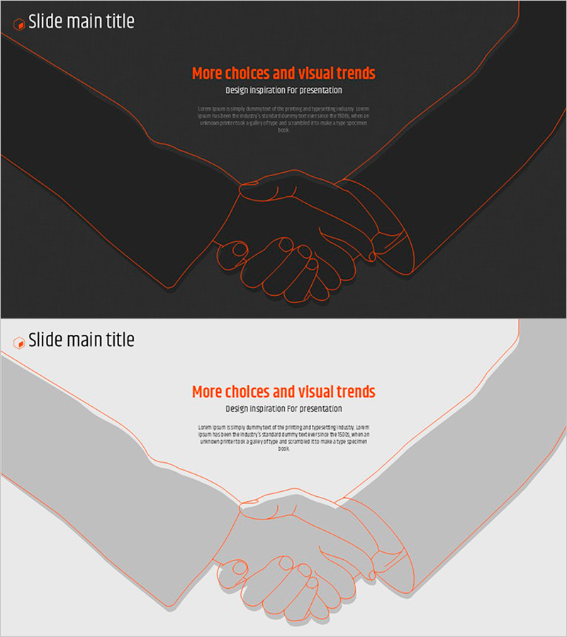 오렌지 육각형 템플릿 실루엣 메세지 – 도전과 성공