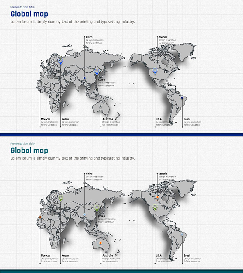 블루 그린 글로벌 맵 - 시장 진출 전략을 위한 비주얼