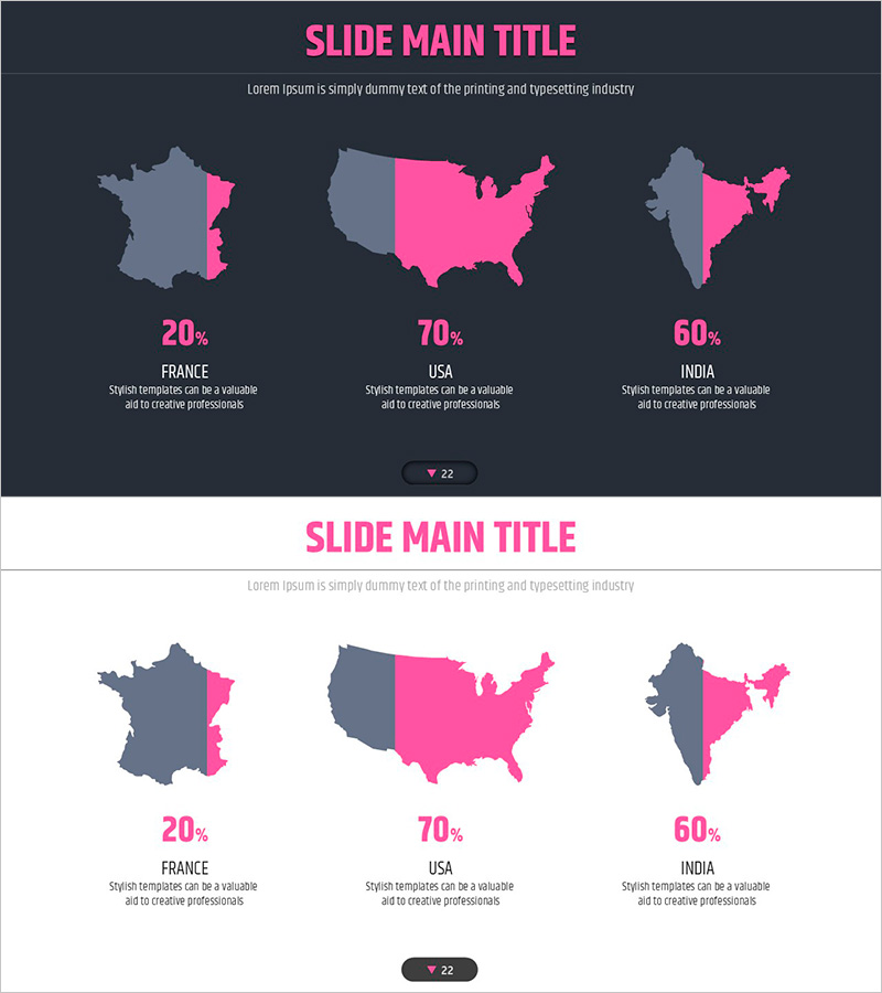 4색 인포그래픽 템플릿으로 목표 시장 분석 시각화