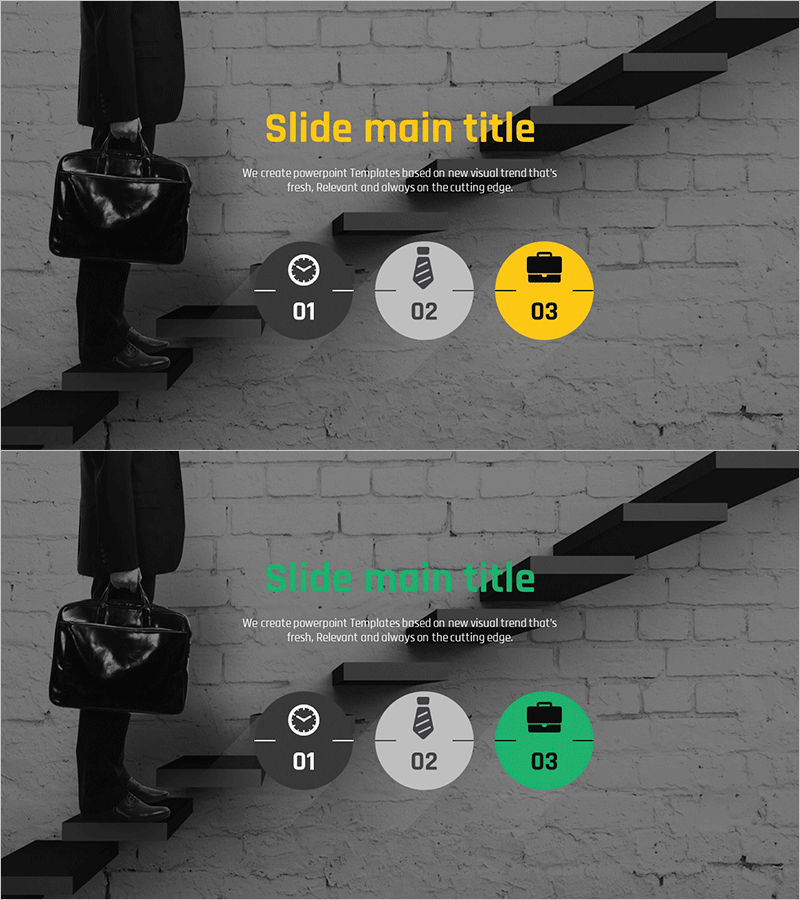 비즈니스맨 업무 개요 슬라이드 – 직무와 성공의 길