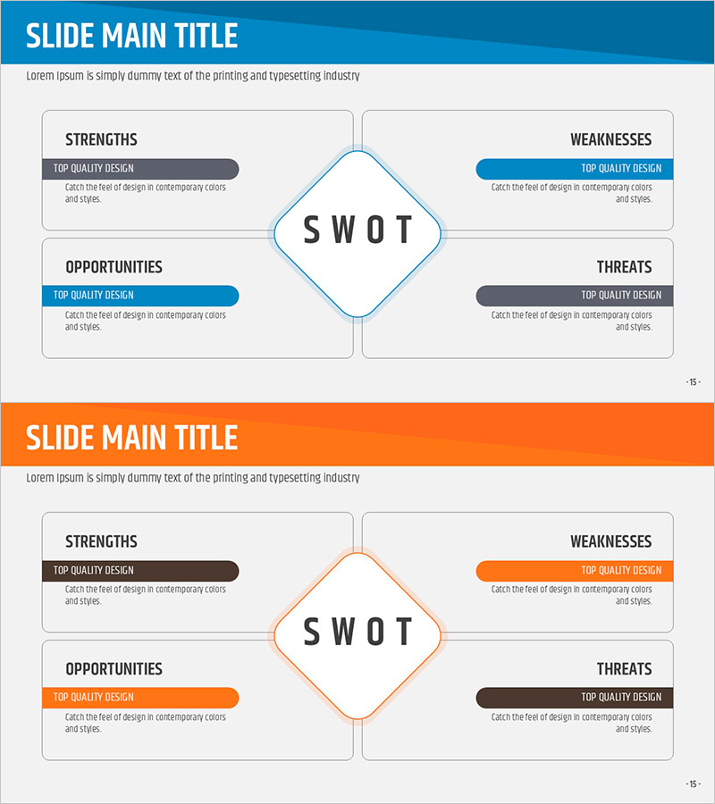 종이접기 템플릿 SWOT 분석 – 전략적 성과 시각화