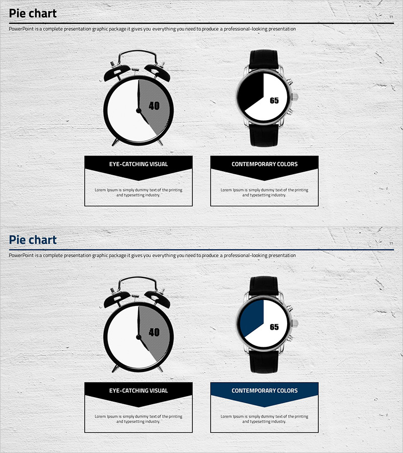 시계모양 원형 다이어그램 – 제품 및 시장 분석