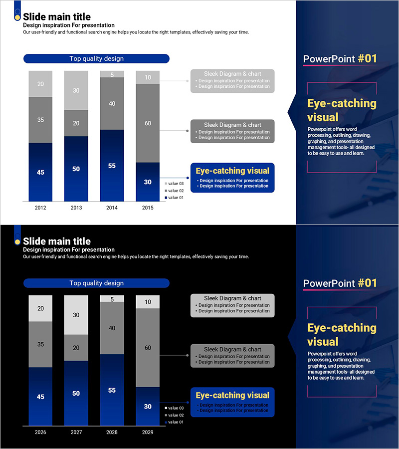Curved Theme Purple Template Segmentation Bar Graph