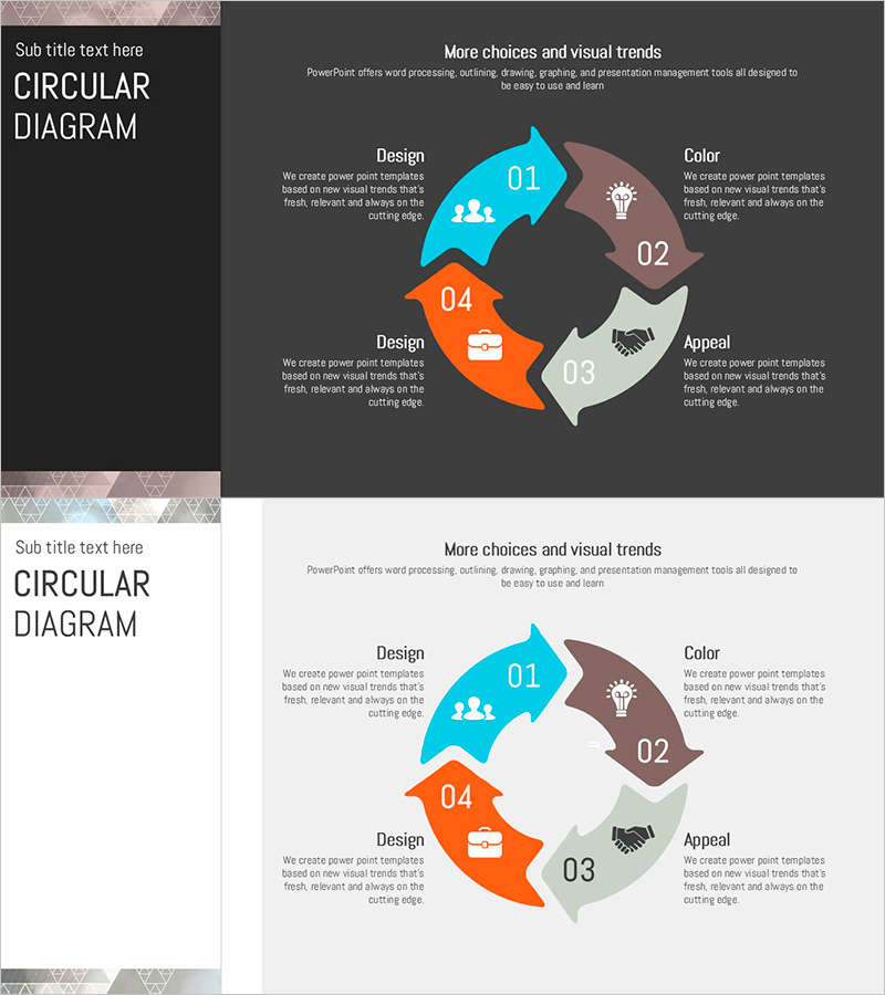 삼각패턴 템플릿 순환 다이어그램 – 사업 전략을 시각화하다