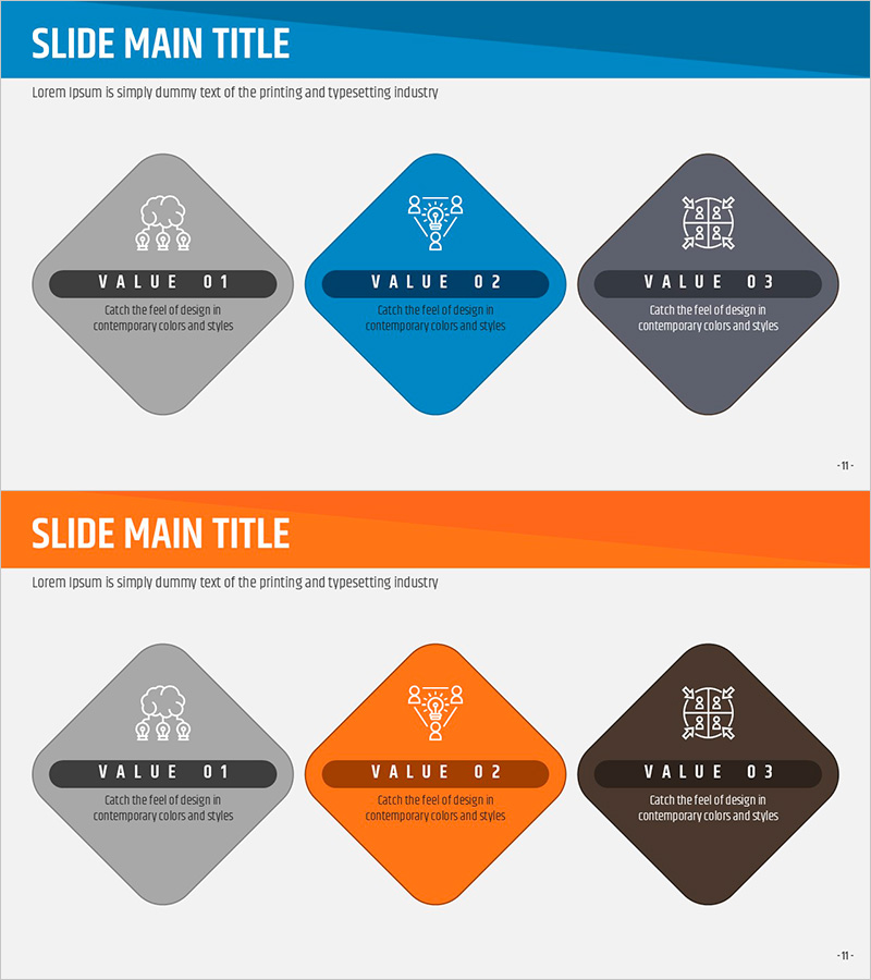 종이접기 템플릿 다이어그램4 – 사업 비전 및 전략