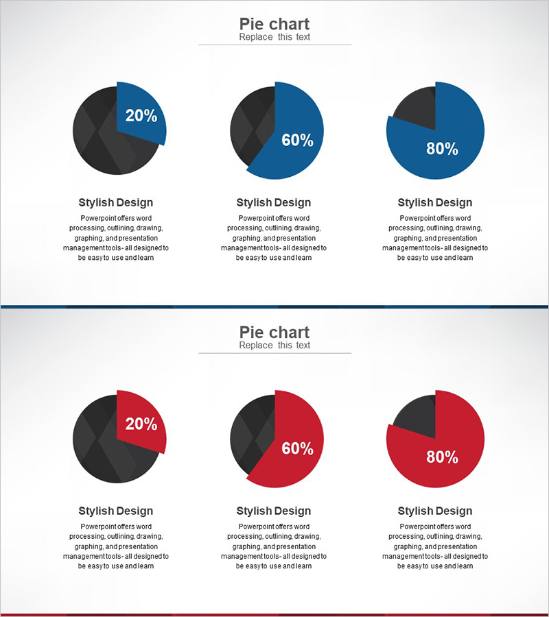 업무별 진행현황 원그래프 슬라이드 – 효과적인 데이터 시각화