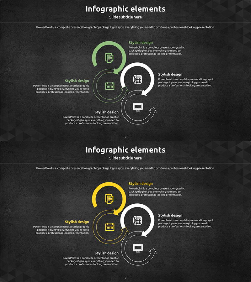 화살표 연결 고리 다이어그램 – 사업 소개와 연결