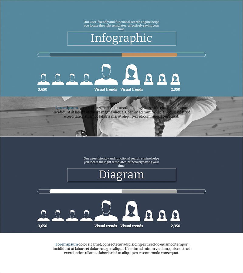 사용자 성비 분석을 위한 인포그래픽 슬라이드