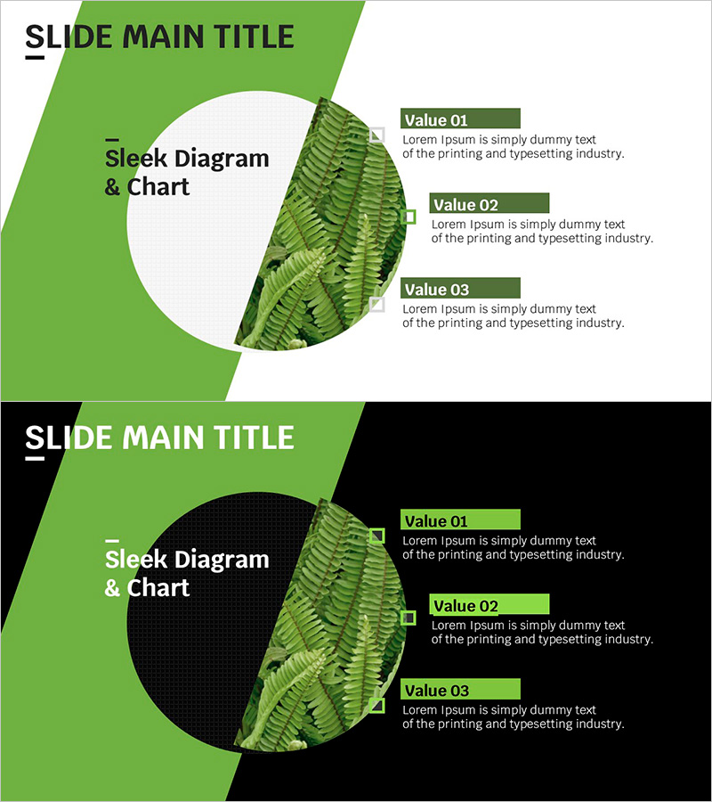 트렌드 컬러 와이드 템플릿 다이어그램 – 제품/서비스 소개